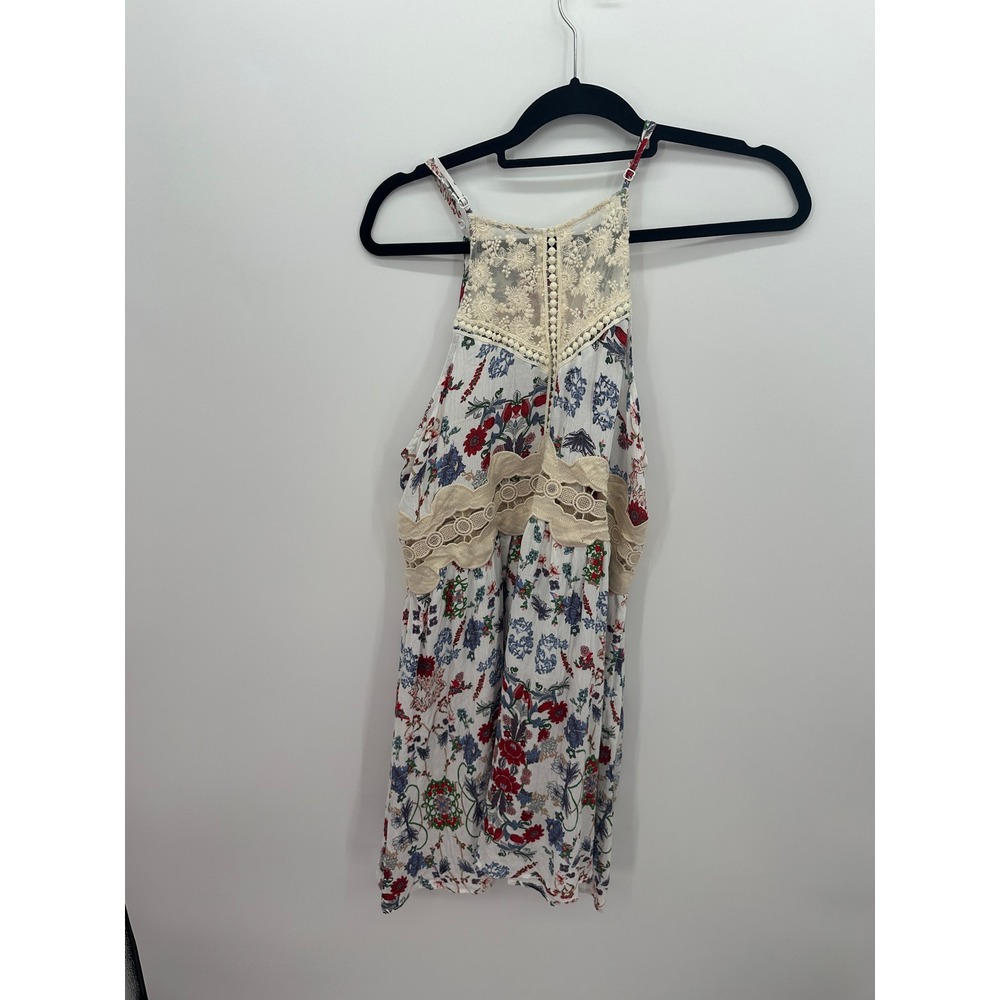 Umgee Floral Lace Crochet Swing Mini Dress Boho Cottagecore Festival Size S